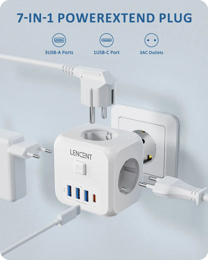 LENCENT™ 7-in-1 Wall Socket Extender